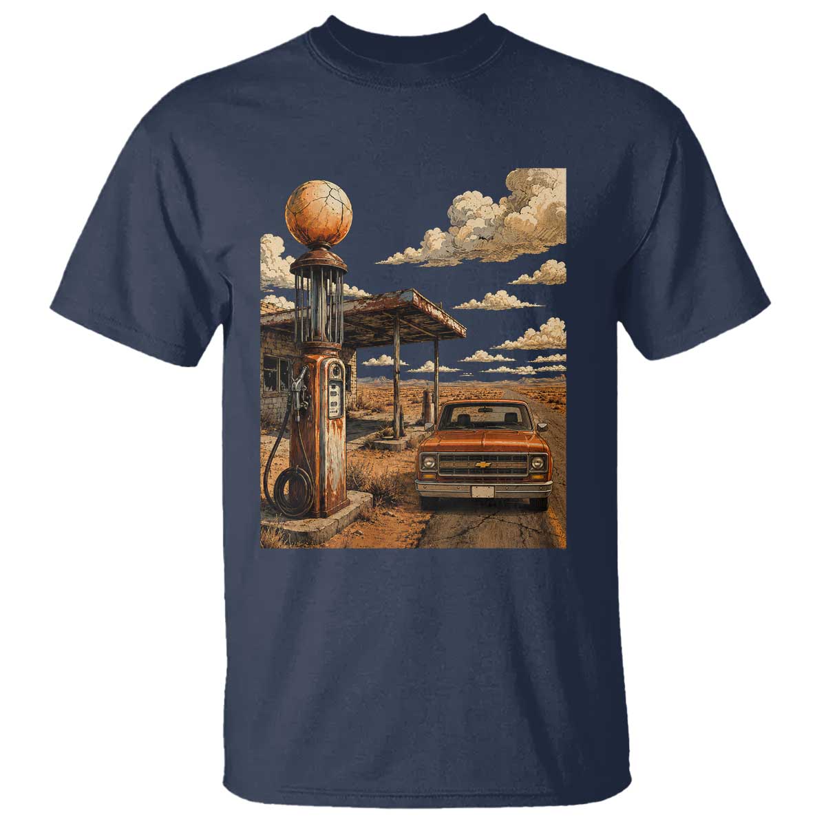 Highway 66 Classic Gas Pump Desert Classic Pickup Truck Car Lover T Shirt