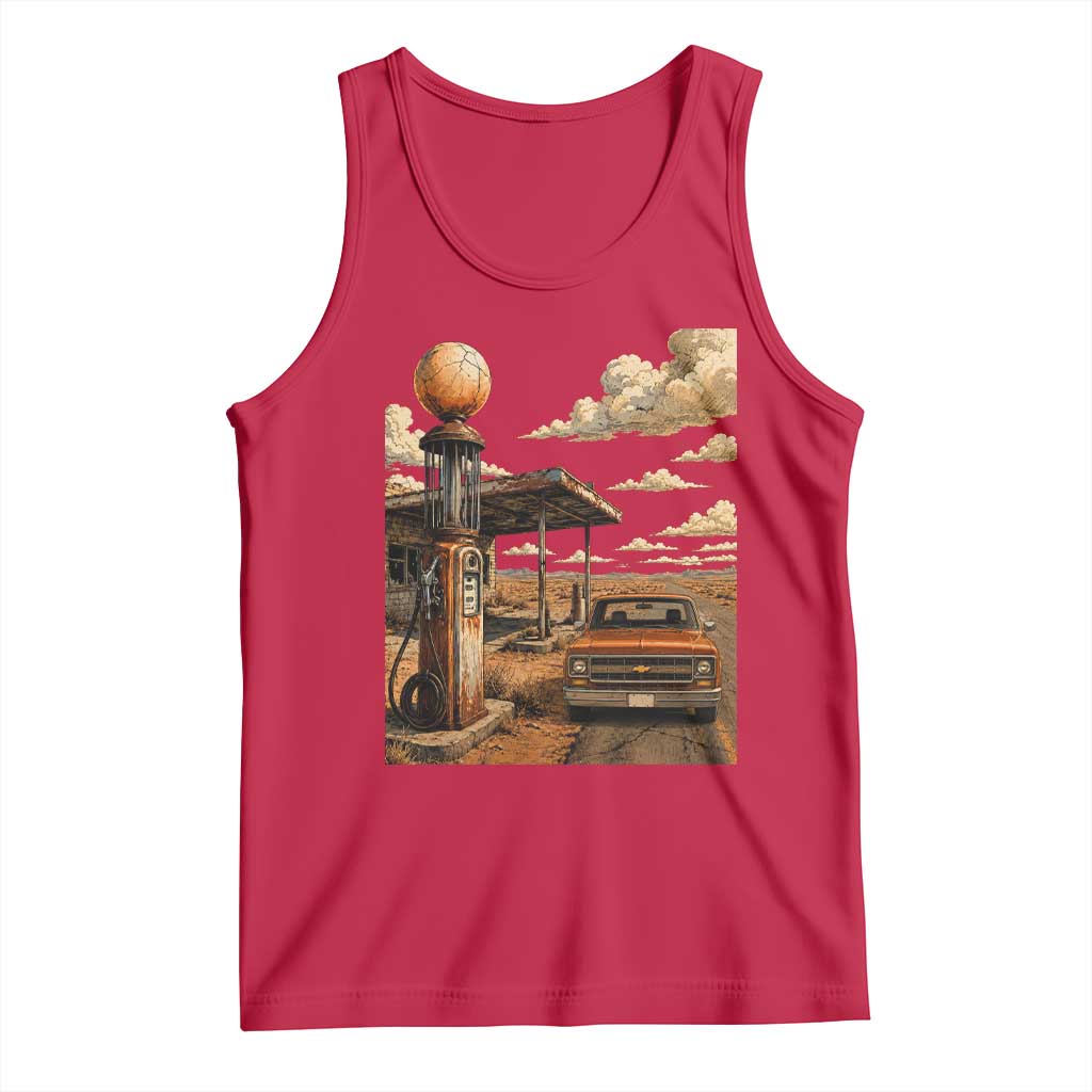 Highway 66 Classic Gas Pump Desert Classic Pickup Truck Car Lover Tank Top
