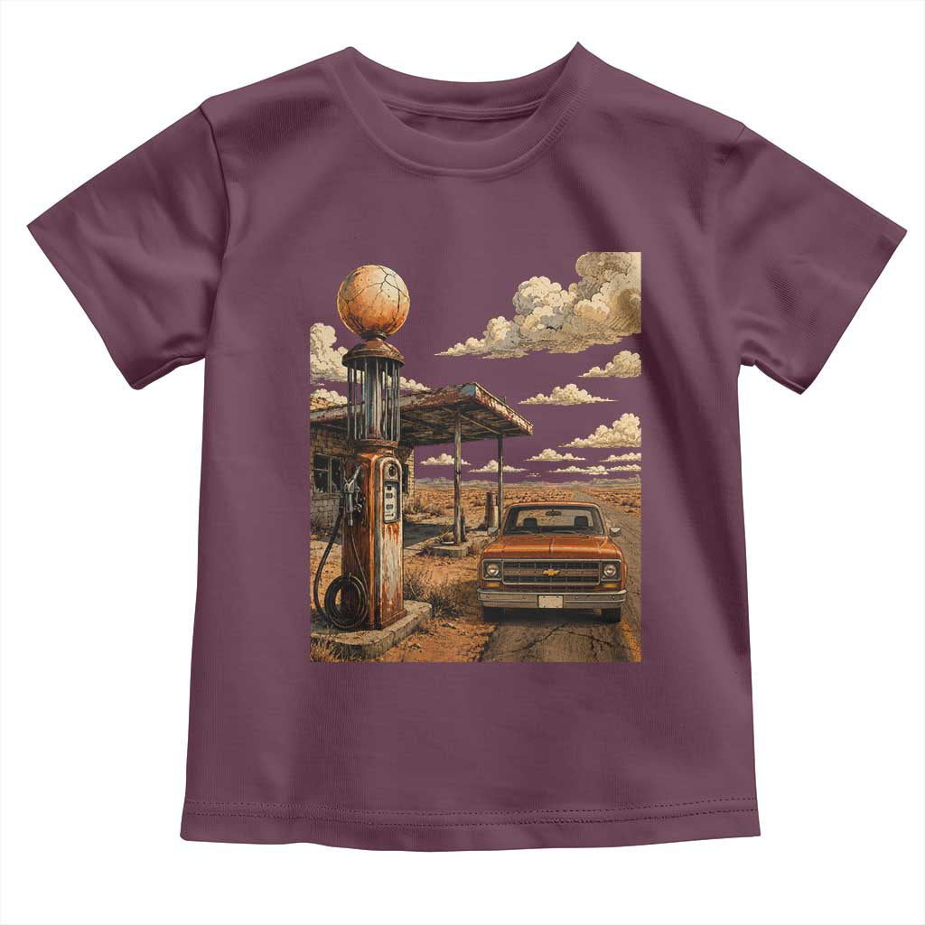 Highway 66 Classic Gas Pump Desert Classic Pickup Truck Car Lover Toddler T Shirt