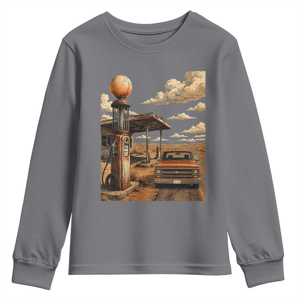 Highway 66 Classic Gas Pump Desert Classic Pickup Truck Car Lover Youth Sweatshirt