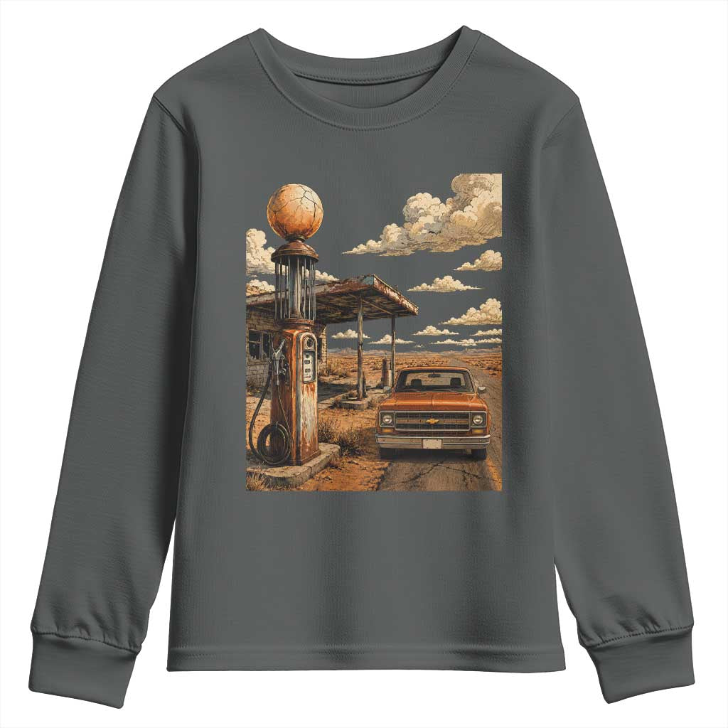 Highway 66 Classic Gas Pump Desert Classic Pickup Truck Car Lover Youth Sweatshirt