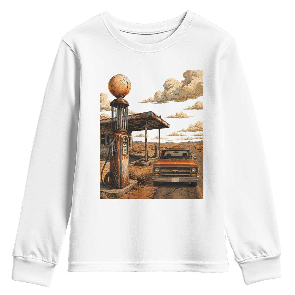 Highway 66 Classic Gas Pump Desert Classic Pickup Truck Car Lover Youth Sweatshirt