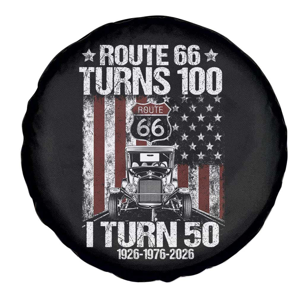 Highway 66 Turn 100 I Turn 50 Spare Tire Cover Vintage 1976 America Road Sign America Antique Car Lover 50 Year Old Gift