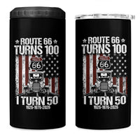 Highway 66 Turn 100 I Turn 50 4 in 1 Can Cooler Tumbler Vintage 1976 America Road Sign America Antique Car Lover 50 Year Old Gift