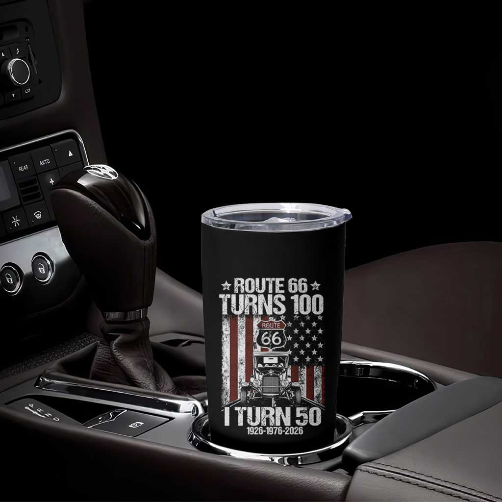 Highway 66 Turn 100 I Turn 50 Tumbler Cup Vintage 1976 America Road Sign America Antique Car Lover 50 Year Old Gift