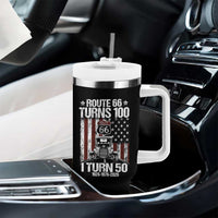 Highway 66 Turn 100 I Turn 50 Tumbler With Handle Vintage 1976 America Road Sign America Antique Car Lover 50 Year Old Gift