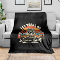 Vintage Highway 66 100th Anniversary 2026 Americana Road Trip Souvenir Throw Blanket