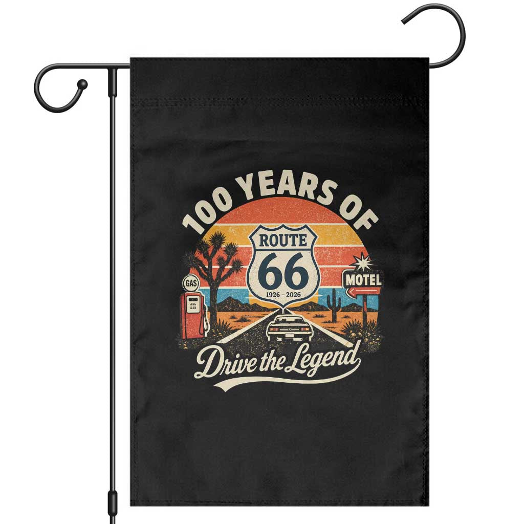Vintage Highway 66 100th Anniversary 2026 Americana Road Trip Souvenir Garden Flag