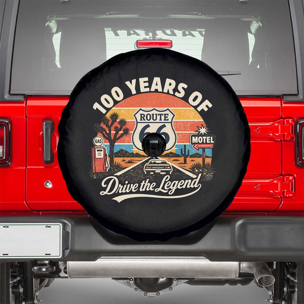 Vintage Highway 66 100th Anniversary 2026 Americana Road Trip Souvenir Spare Tire Cover