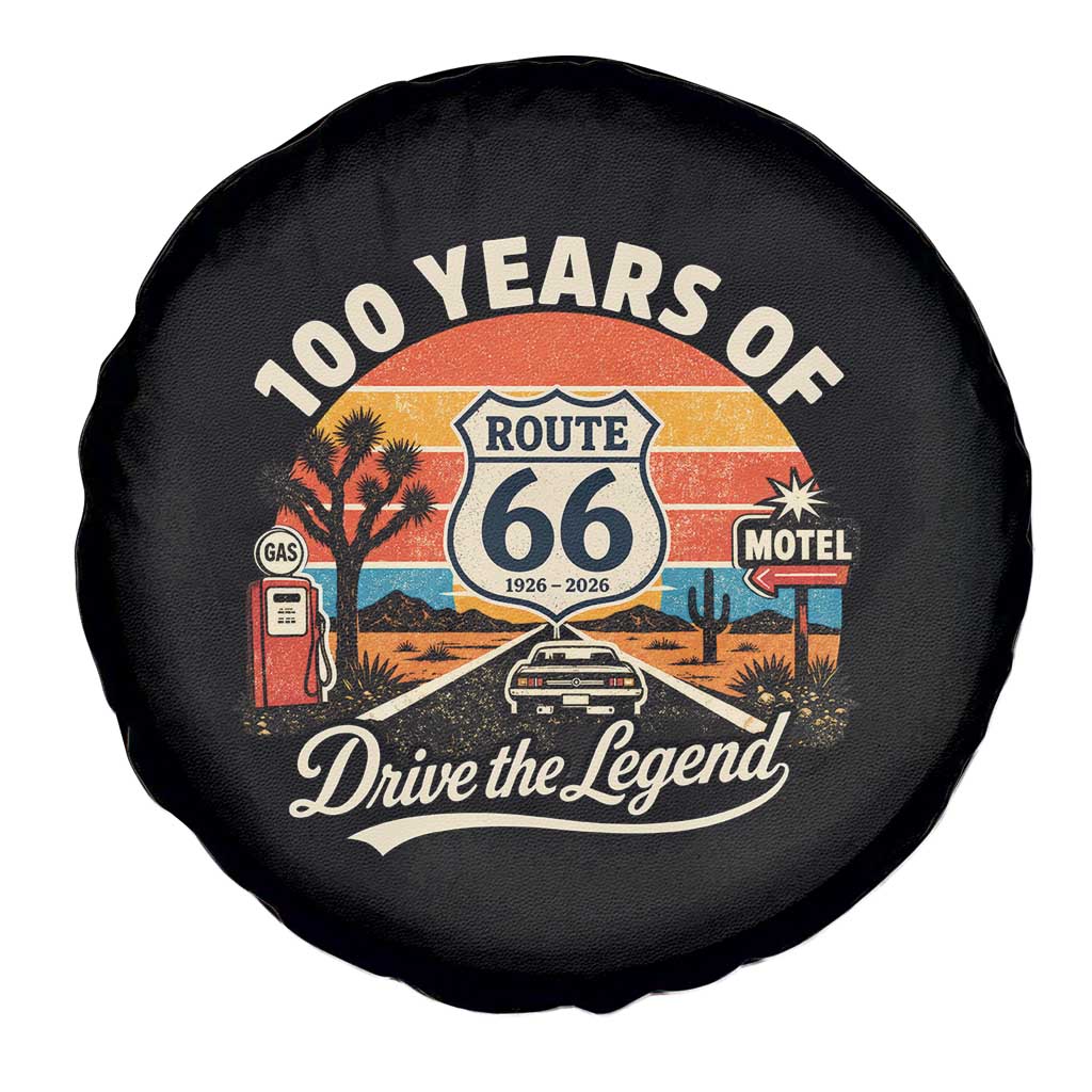 Vintage Highway 66 100th Anniversary 2026 Americana Road Trip Souvenir Spare Tire Cover