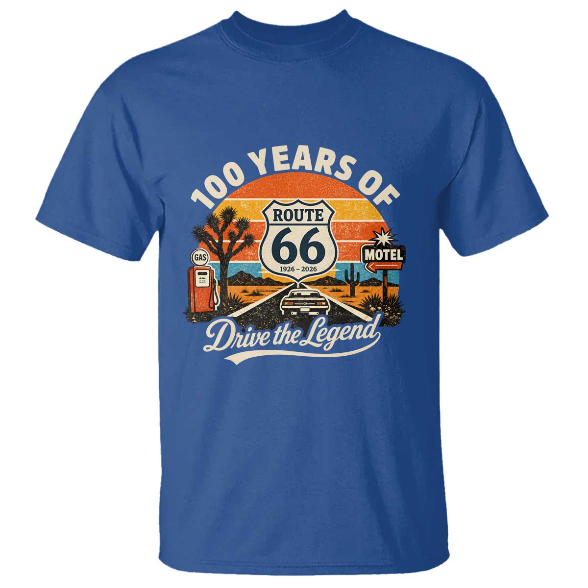 Vintage Highway 66 100th Anniversary 2026 Americana Road Trip Souvenir T Shirt