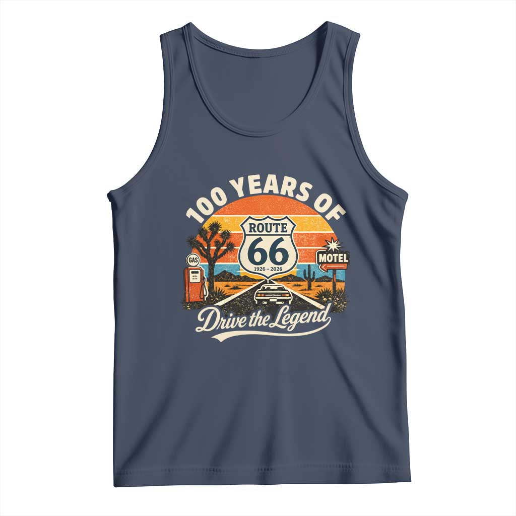 Vintage Highway 66 100th Anniversary 2026 Americana Road Trip Souvenir Tank Top
