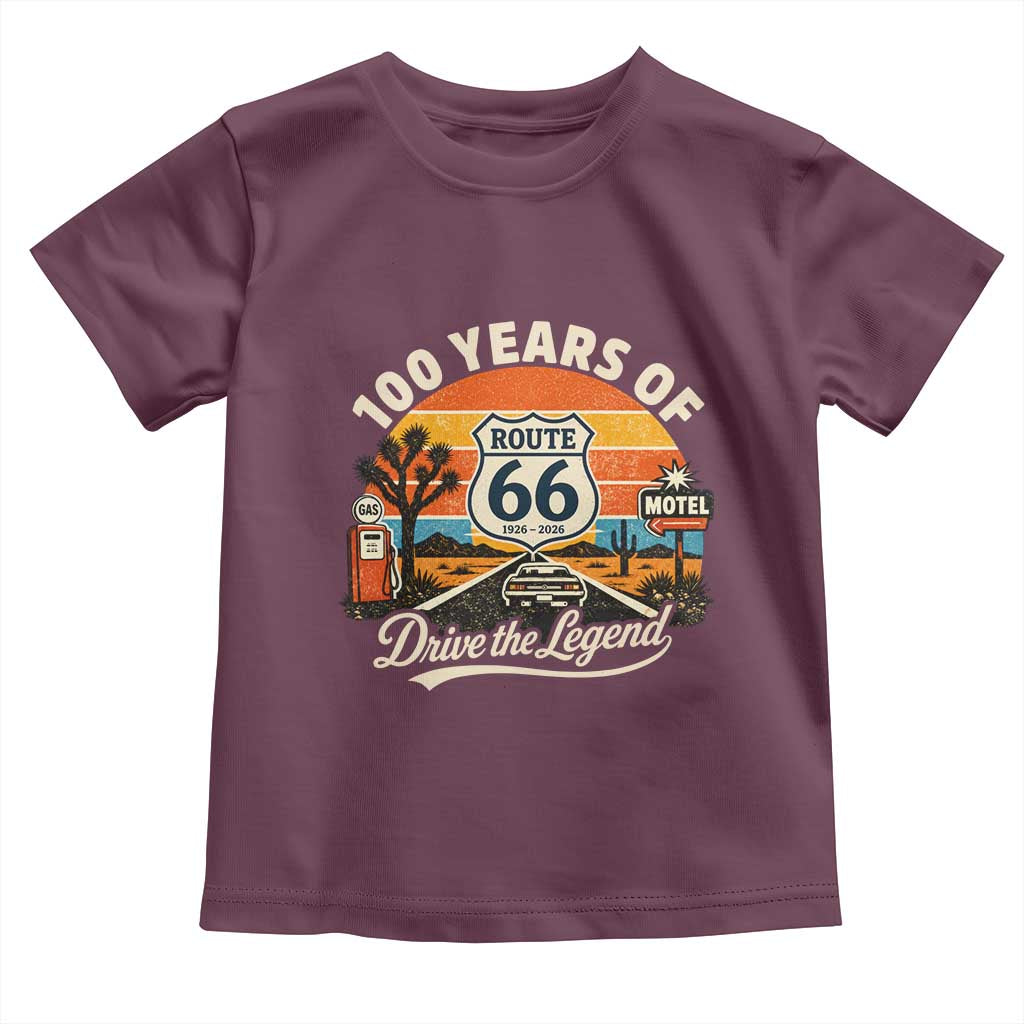Vintage Highway 66 100th Anniversary 2026 Americana Road Trip Souvenir Toddler T Shirt