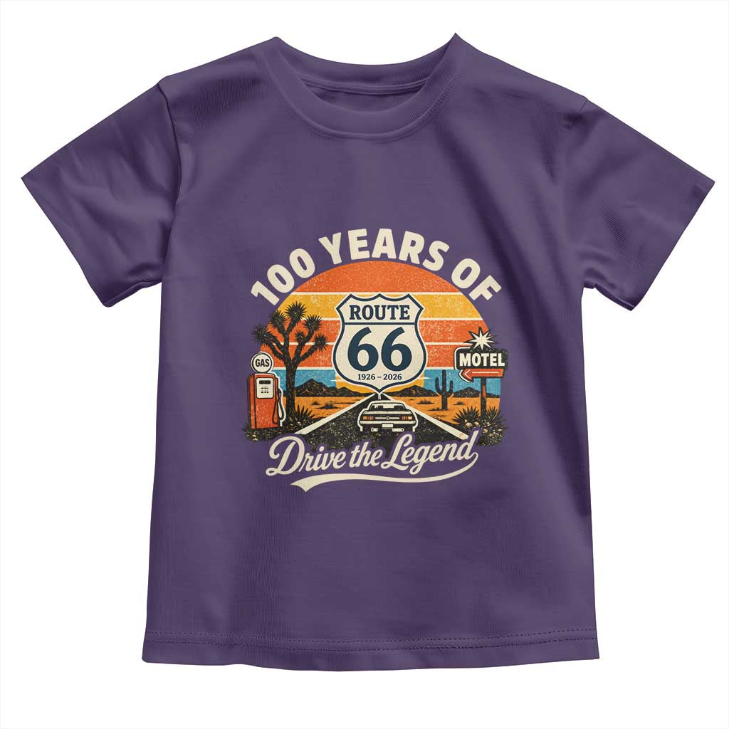 Vintage Highway 66 100th Anniversary 2026 Americana Road Trip Souvenir Toddler T Shirt