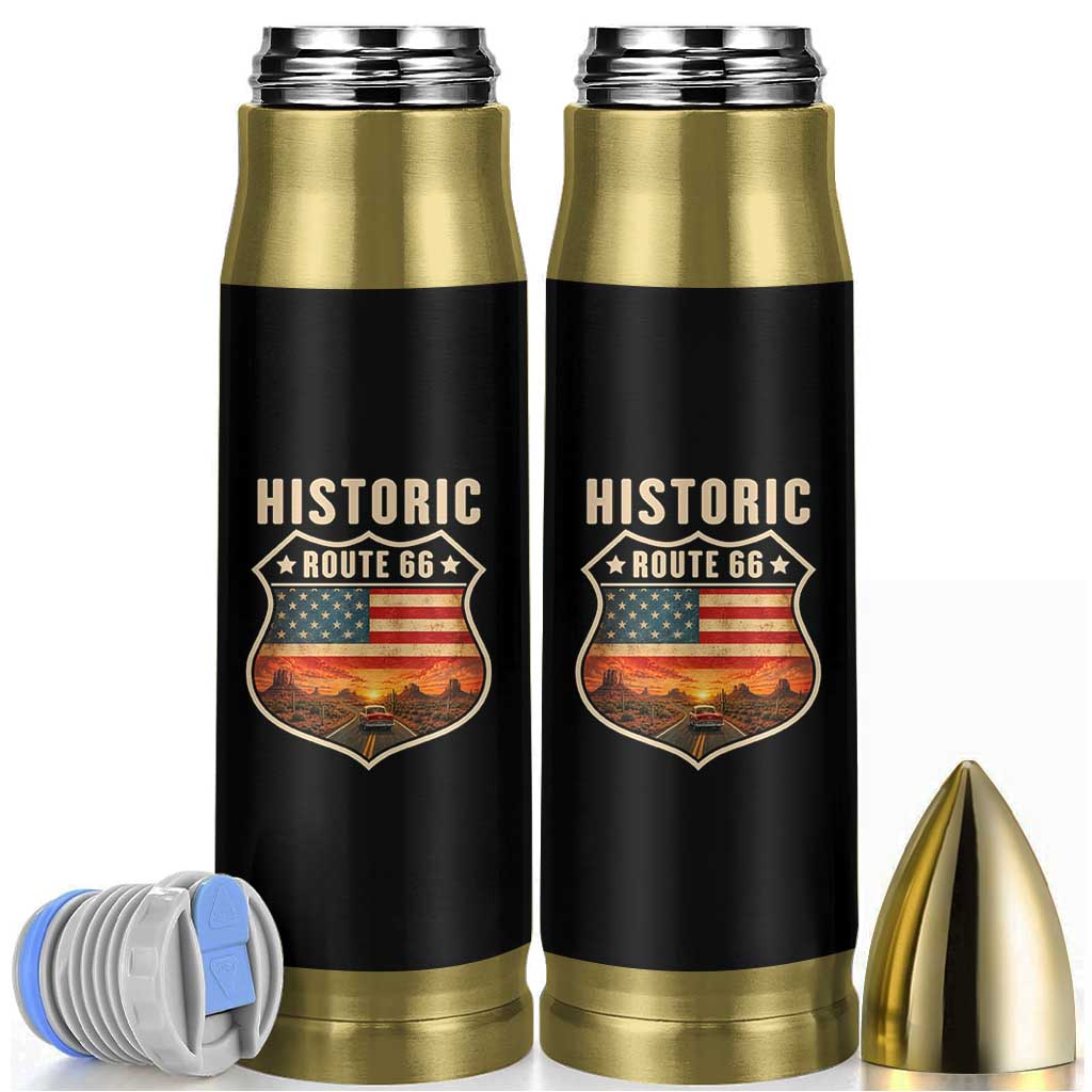 Historic Highway 66 Bullet Tumbler Vintage American Road Sign Americana Road Trip