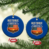 Historic Highway 66 Ceramic Ornament Vintage American Road Sign Americana Road Trip