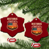 Historic Highway 66 Ceramic Ornament Vintage American Road Sign Americana Road Trip