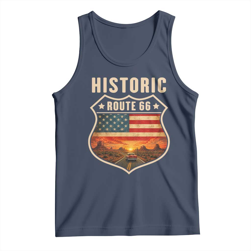 Historic Highway 66 Tank Top Vintage American Road Sign Americana Road Trip