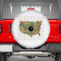 Highway 66 Travel Map 100th Anniversary 1926-2026 Spare Tire Cover Vintage Americana Centennial Road Trip Souvenir