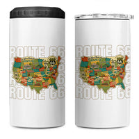 Highway 66 Travel Map 100th Anniversary 1926-2026 4 in 1 Can Cooler Tumbler Vintage Americana Centennial Road Trip Souvenir