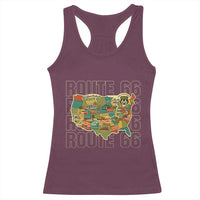Highway 66 Travel Map 100th Anniversary 1926-2026 Racerback Tank Top Vintage Americana Centennial Road Trip Souvenir