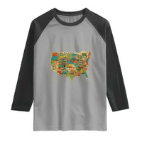Highway 66 Travel Map 100th Anniversary 1926-2026 Raglan Shirt Vintage Americana Centennial Road Trip Souvenir