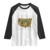 Highway 66 Travel Map 100th Anniversary 1926-2026 Raglan Shirt Vintage Americana Centennial Road Trip Souvenir