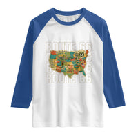 Highway 66 Travel Map 100th Anniversary 1926-2026 Raglan Shirt Vintage Americana Centennial Road Trip Souvenir
