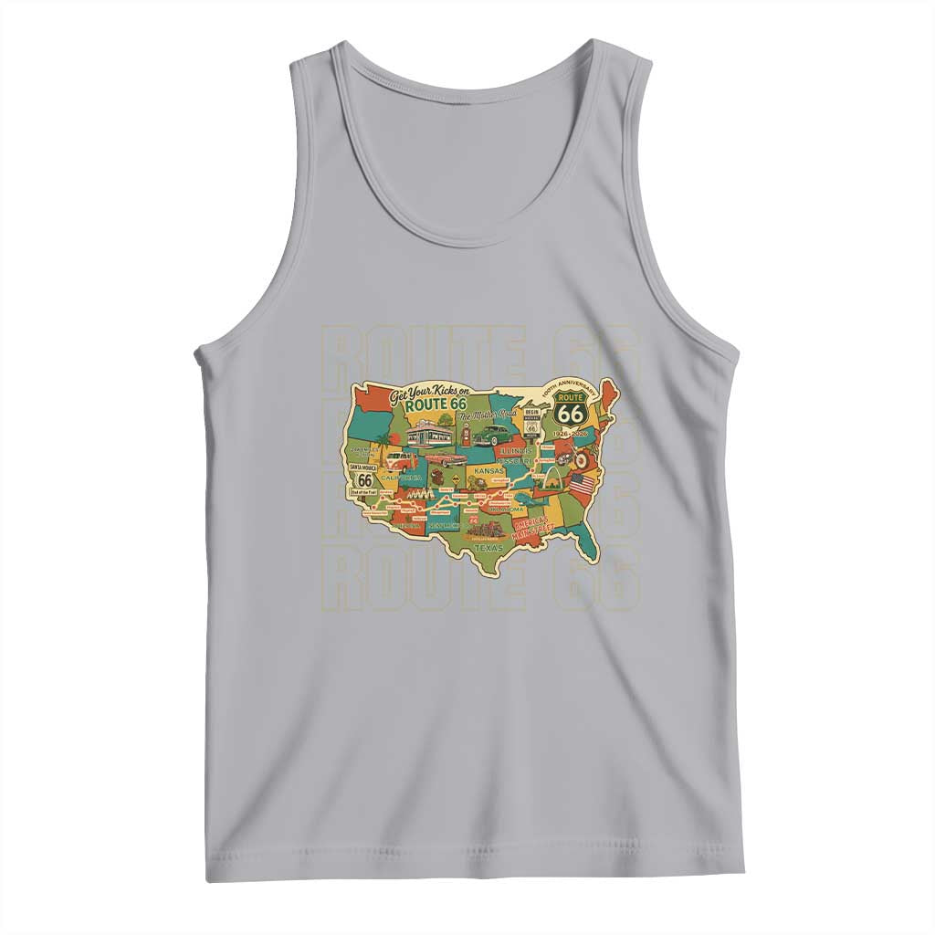 Highway 66 Travel Map 100th Anniversary 1926-2026 Tank Top Vintage Americana Centennial Road Trip Souvenir