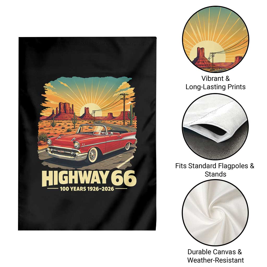 Vintage Highway 66 100th Anniversary Souvenir Garden Flag