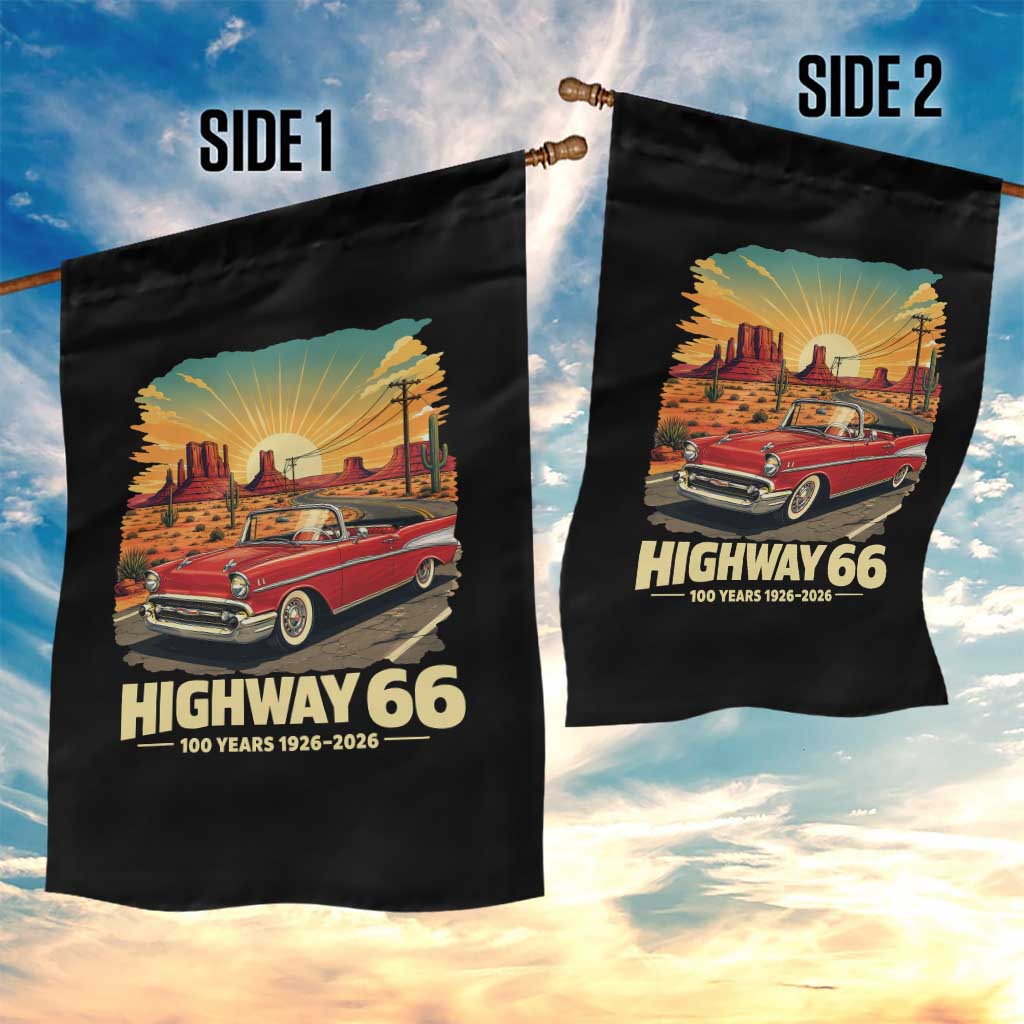 Vintage Highway 66 100th Anniversary Souvenir Garden Flag