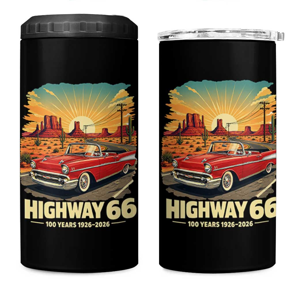Vintage Highway 66 100th Anniversary Souvenir 4 in 1 Can Cooler Tumbler