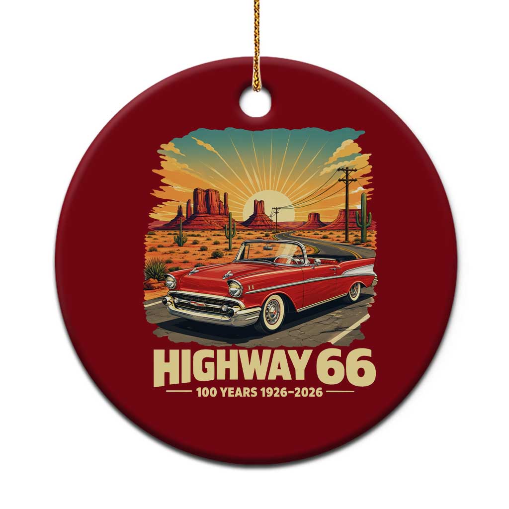 Vintage Highway 66 100th Anniversary Souvenir Ceramic Ornament