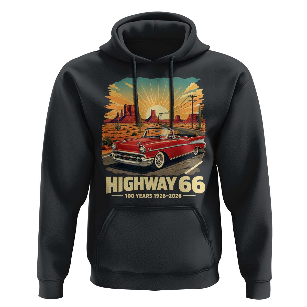 Vintage Highway 66 100th Anniversary Souvenir Hoodie