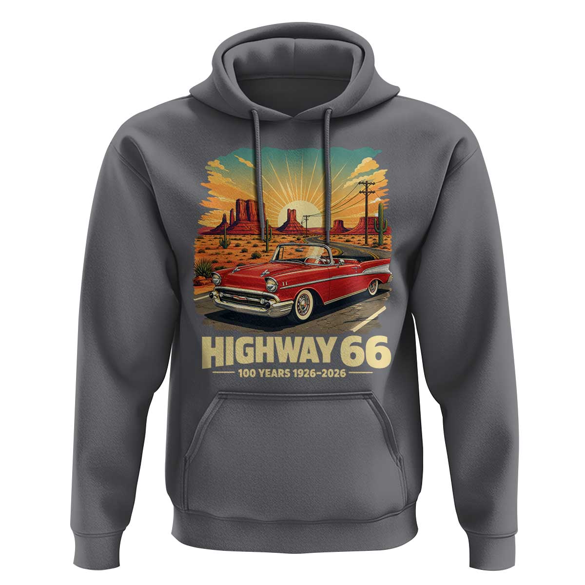 Vintage Highway 66 100th Anniversary Souvenir Hoodie