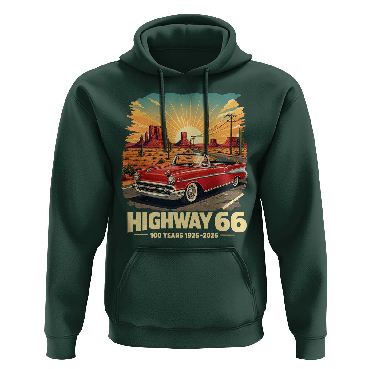 Vintage Highway 66 100th Anniversary Souvenir Hoodie
