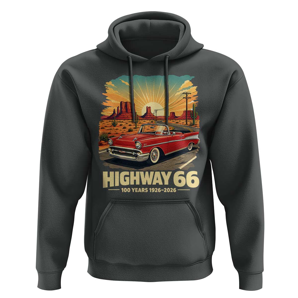 Vintage Highway 66 100th Anniversary Souvenir Hoodie