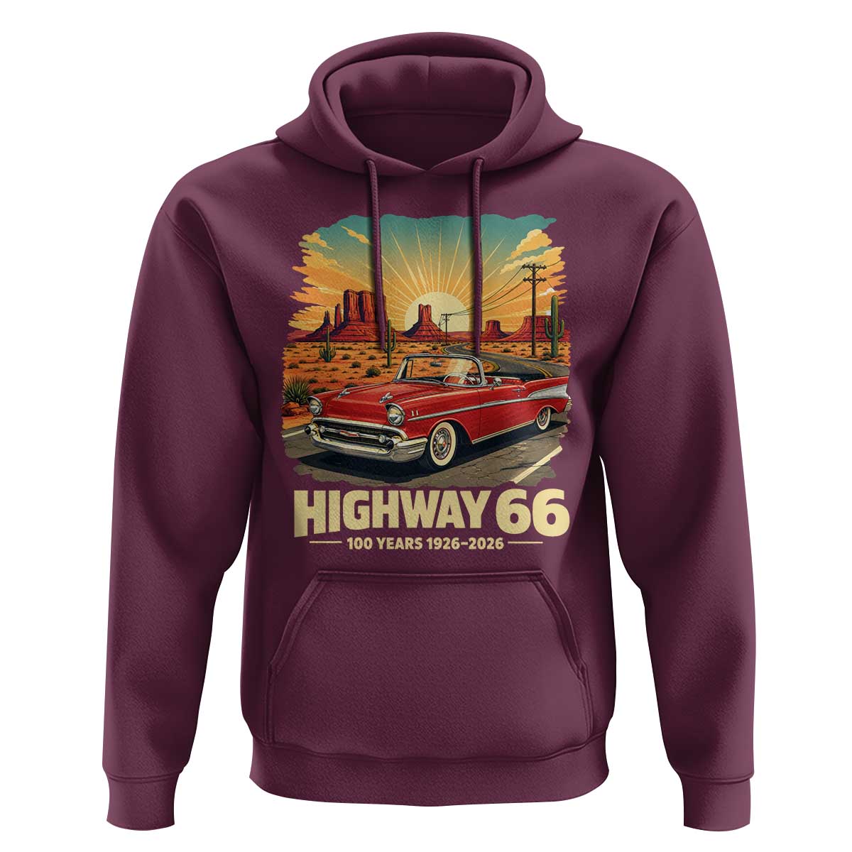 Vintage Highway 66 100th Anniversary Souvenir Hoodie