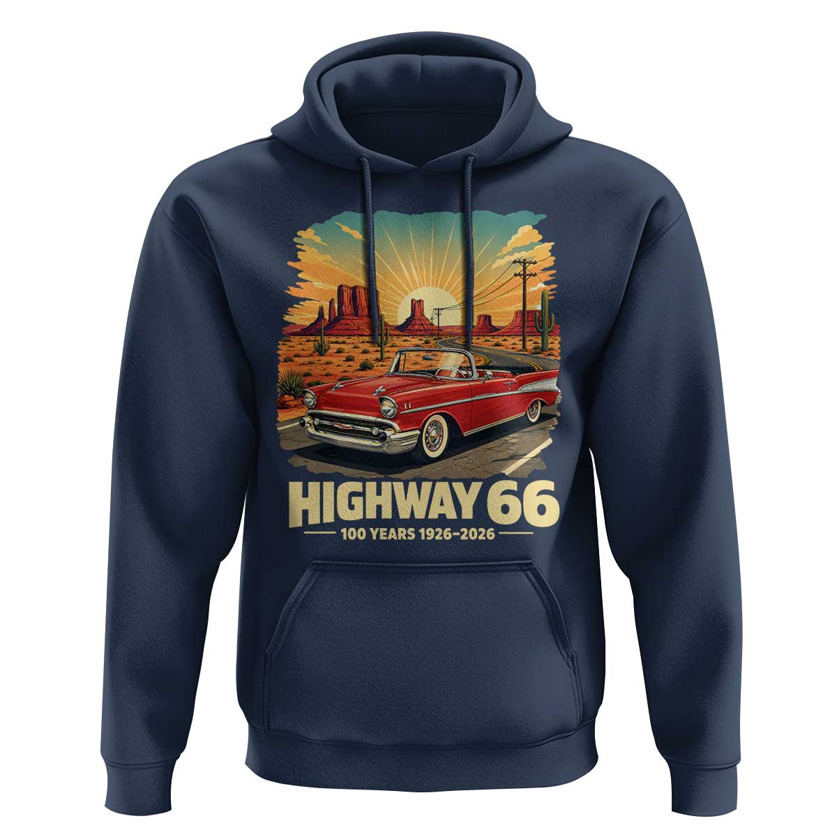 Vintage Highway 66 100th Anniversary Souvenir Hoodie