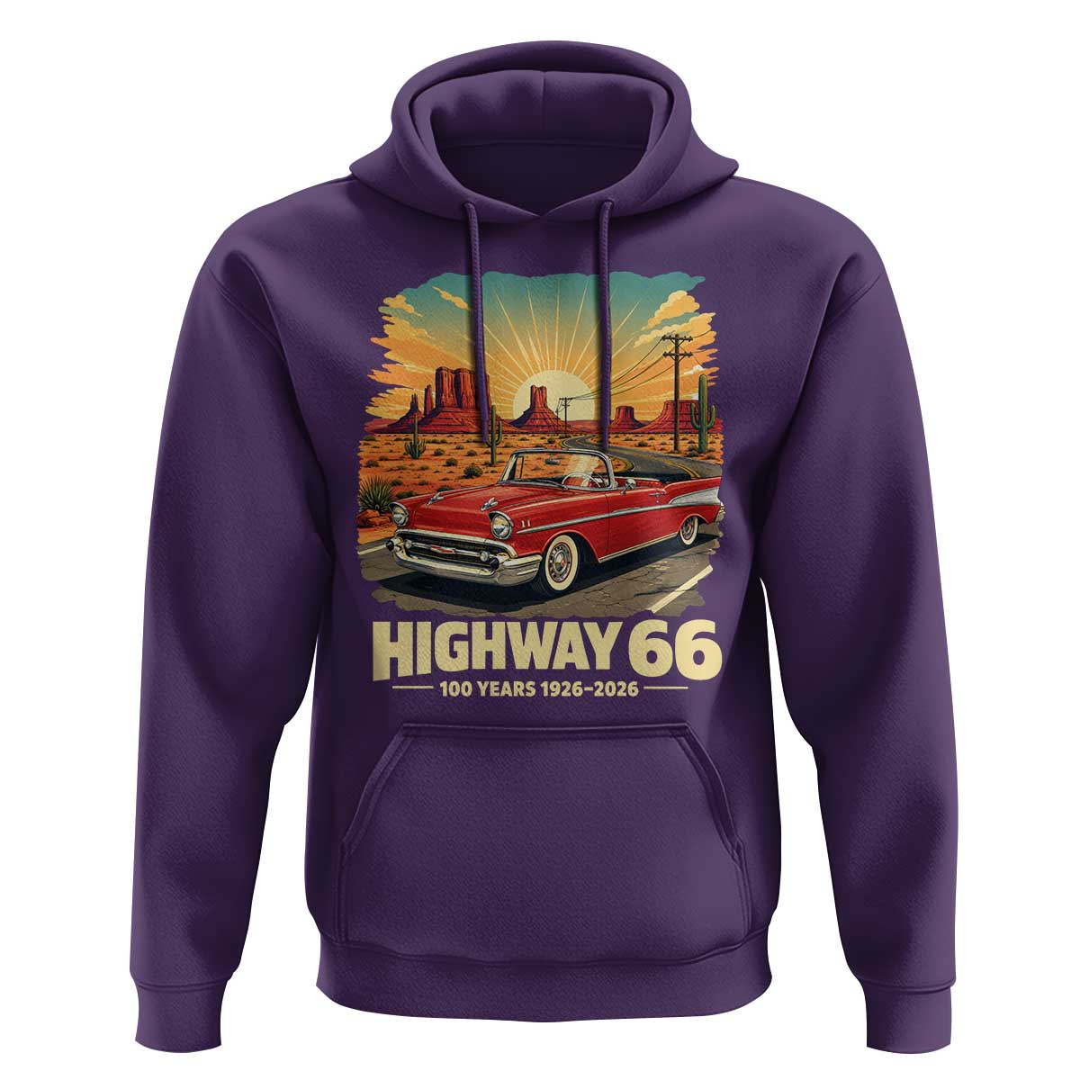 Vintage Highway 66 100th Anniversary Souvenir Hoodie