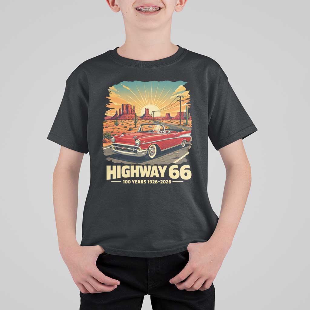 Vintage Highway 66 100th Anniversary Souvenir T Shirt For Kid