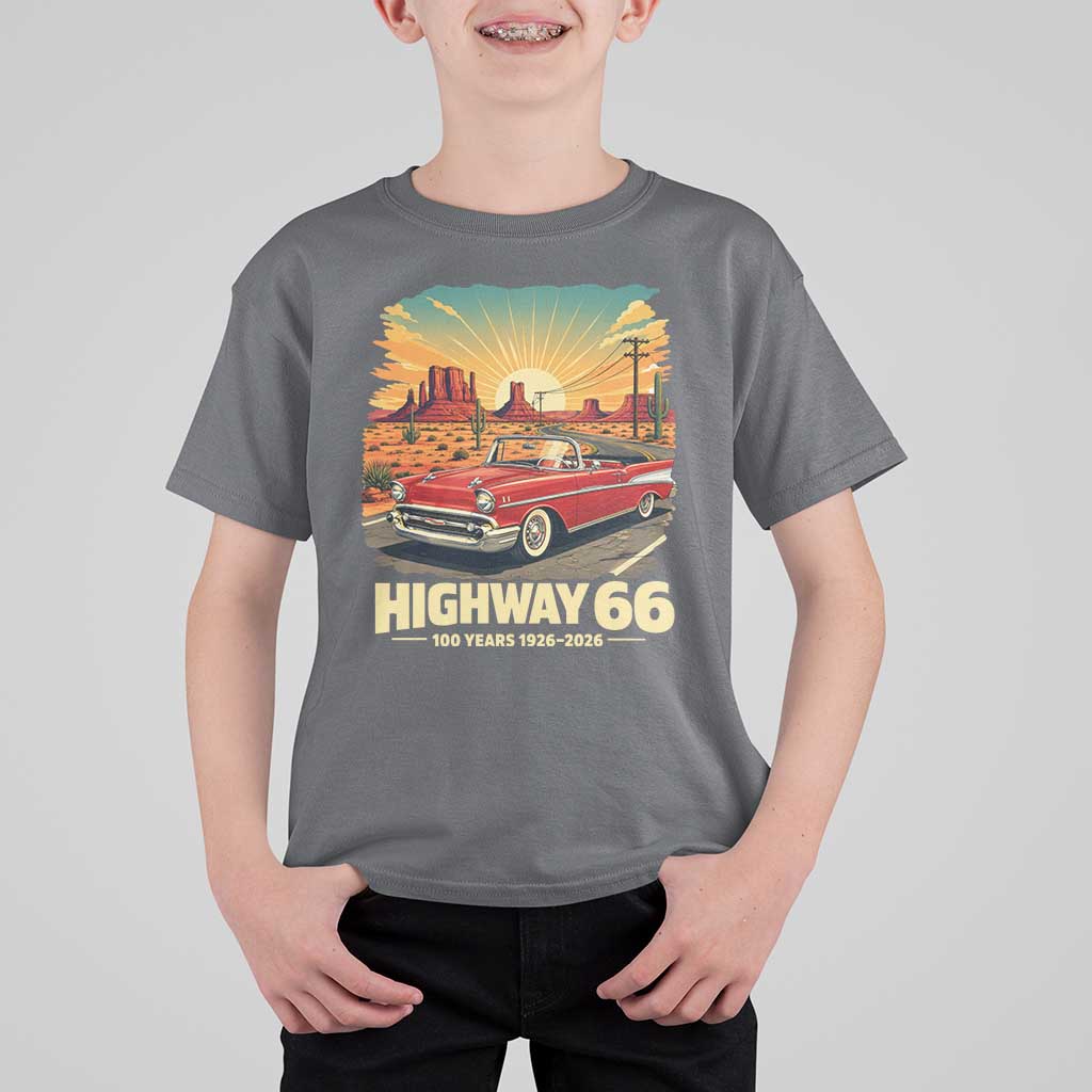 Vintage Highway 66 100th Anniversary Souvenir T Shirt For Kid