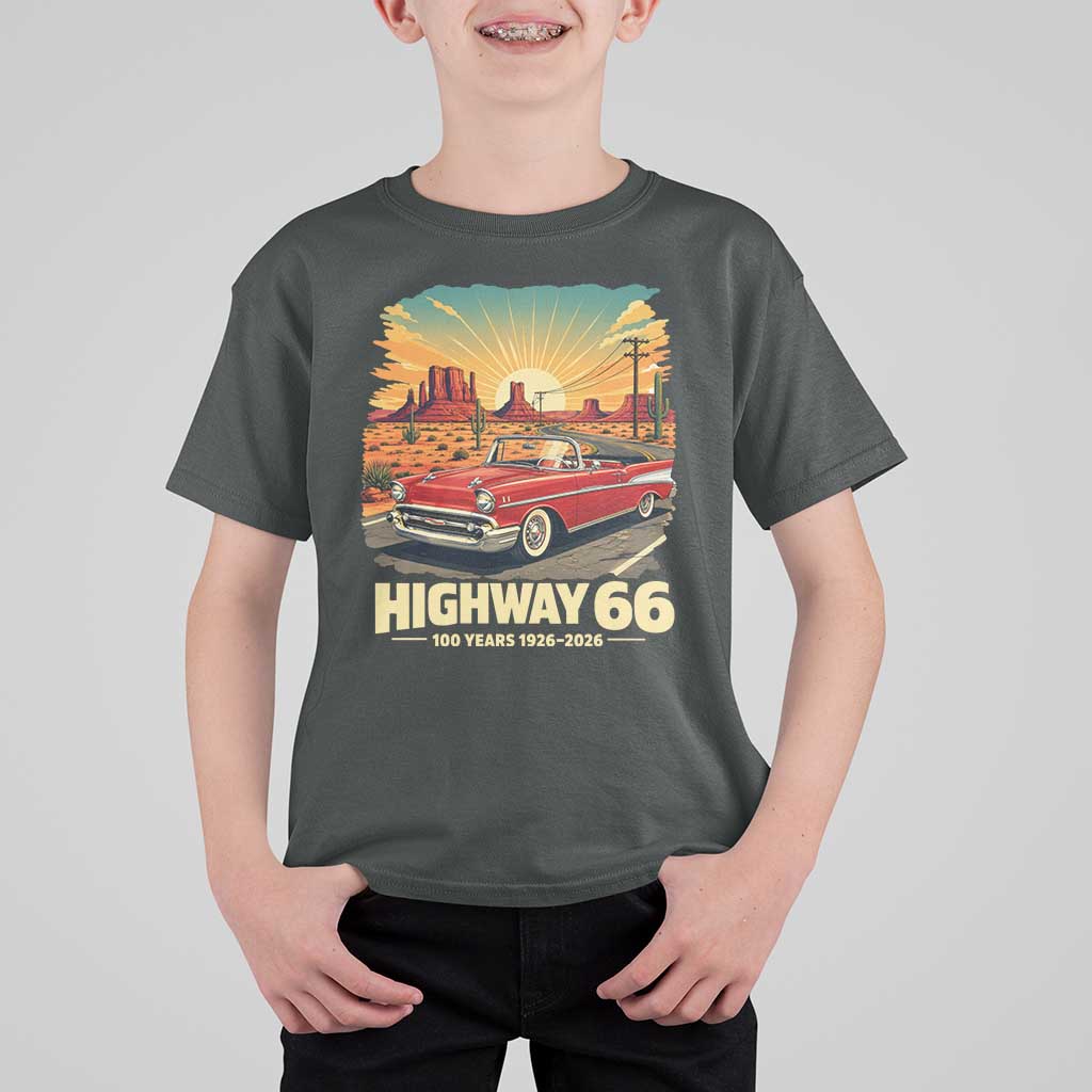 Vintage Highway 66 100th Anniversary Souvenir T Shirt For Kid