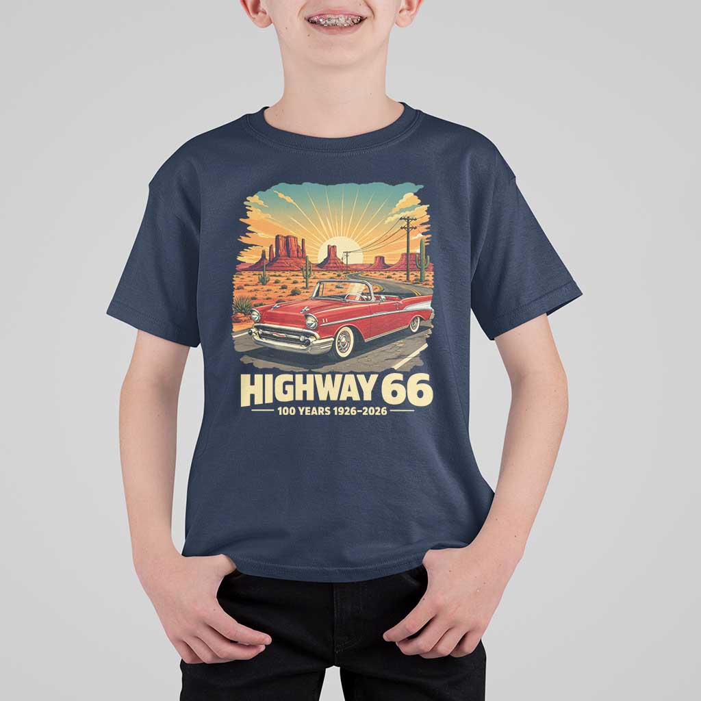 Vintage Highway 66 100th Anniversary Souvenir T Shirt For Kid