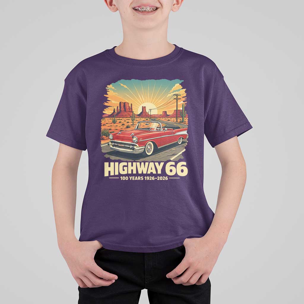 Vintage Highway 66 100th Anniversary Souvenir T Shirt For Kid