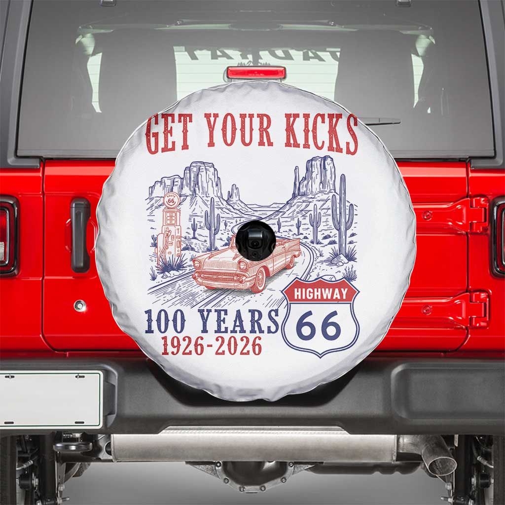 Highway 66 Get Your Kicks Centennial Road Trip 1926-2026 Spare Tire Cover