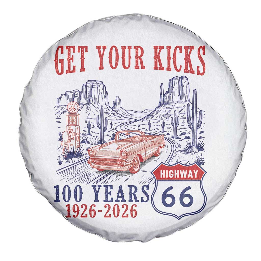 Highway 66 Get Your Kicks Centennial Road Trip 1926-2026 Spare Tire Cover