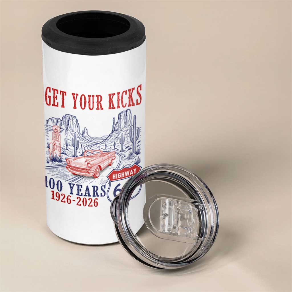 Highway 66 Get Your Kicks Centennial Road Trip 1926-2026 4 in 1 Can Cooler Tumbler