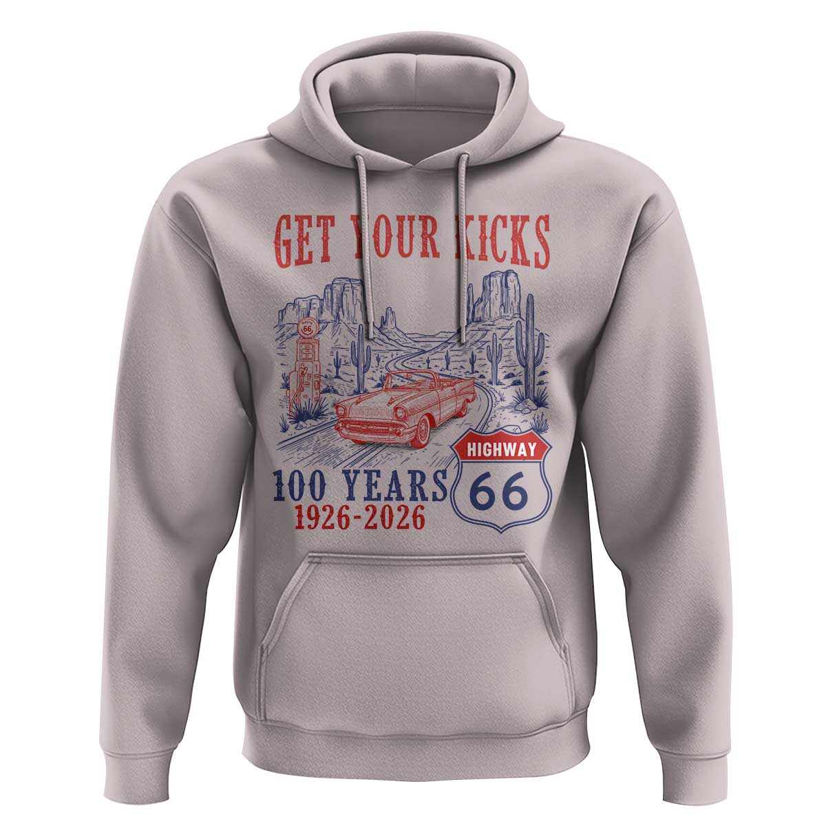 Highway 66 Get Your Kicks Centennial Road Trip 1926-2026 Hoodie