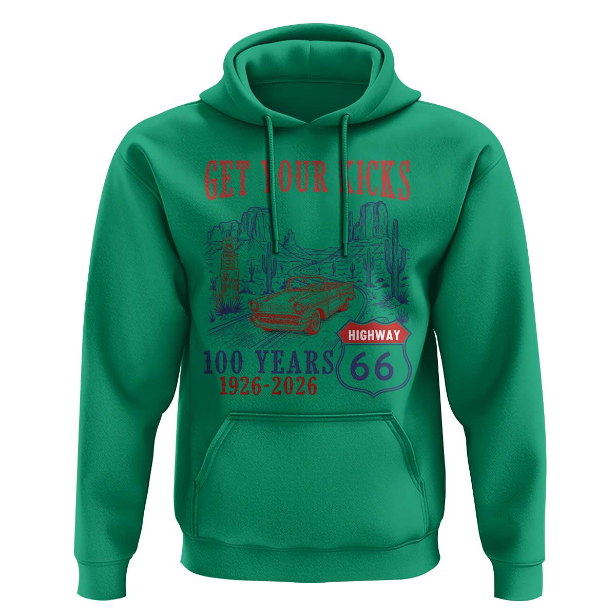 Highway 66 Get Your Kicks Centennial Road Trip 1926-2026 Hoodie
